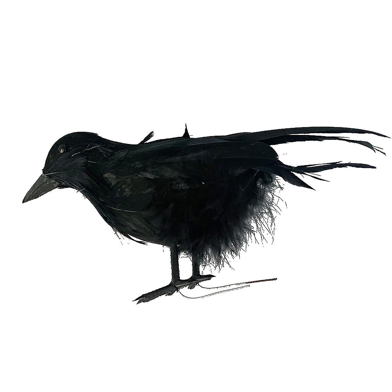 Crow Prop Handmade Raven Shape Black Stand Fly Crows Prop For Outdoor