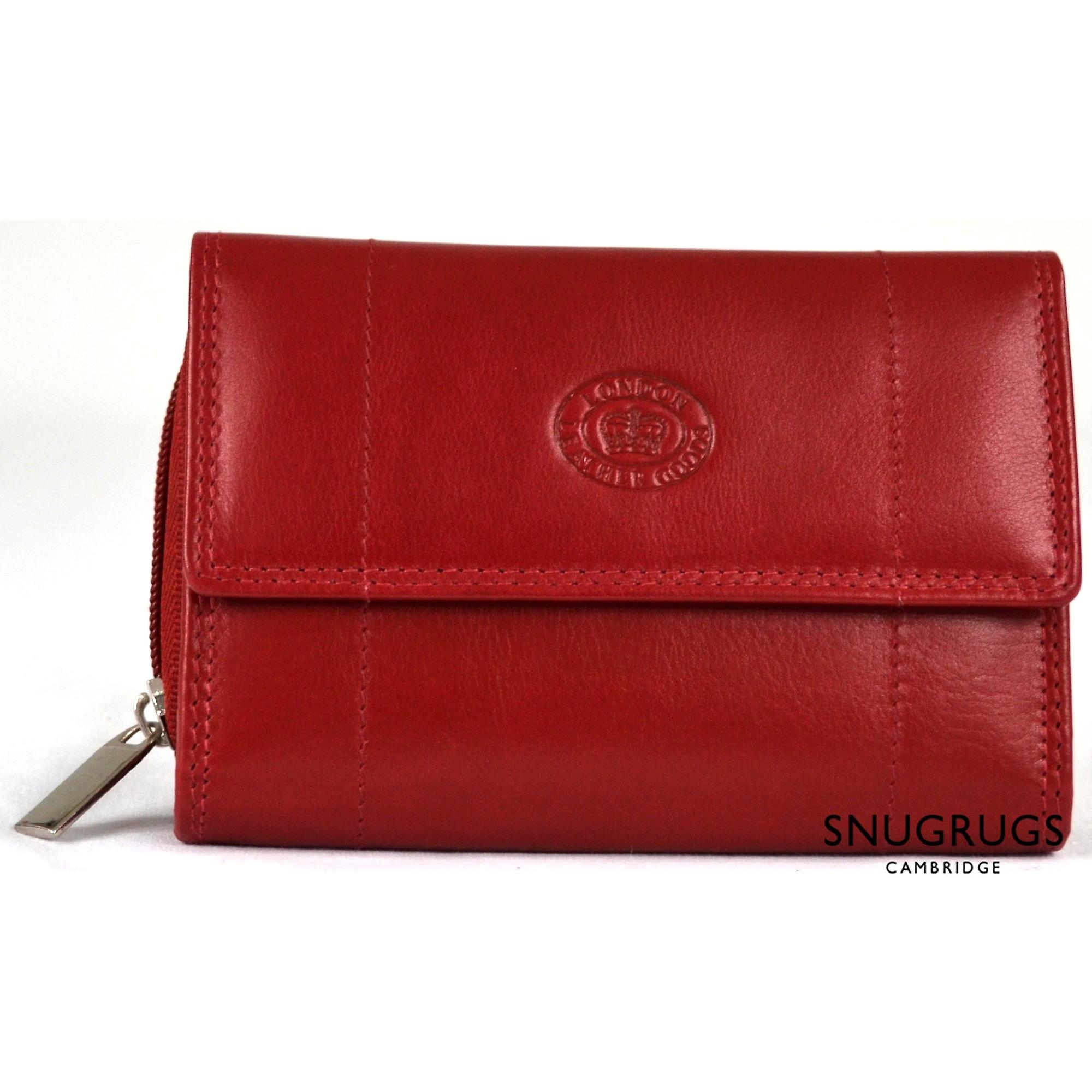 Nappa Leather Zip-Around Purse - Dark Red