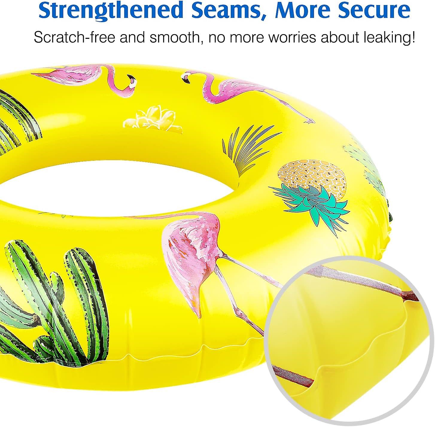 Bouées Inflatable Piscine – Anneaux Flottants PVC 0,02cm – Styles Feuilles Vert/Rouge – Léger Portable – Plage Piscine
