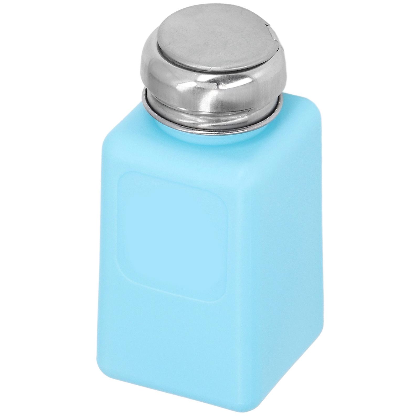 200ML Press Type Solvent Dispenser ESD Safe Anti Static Square Bottle with Stainless Steel Lid Blue 