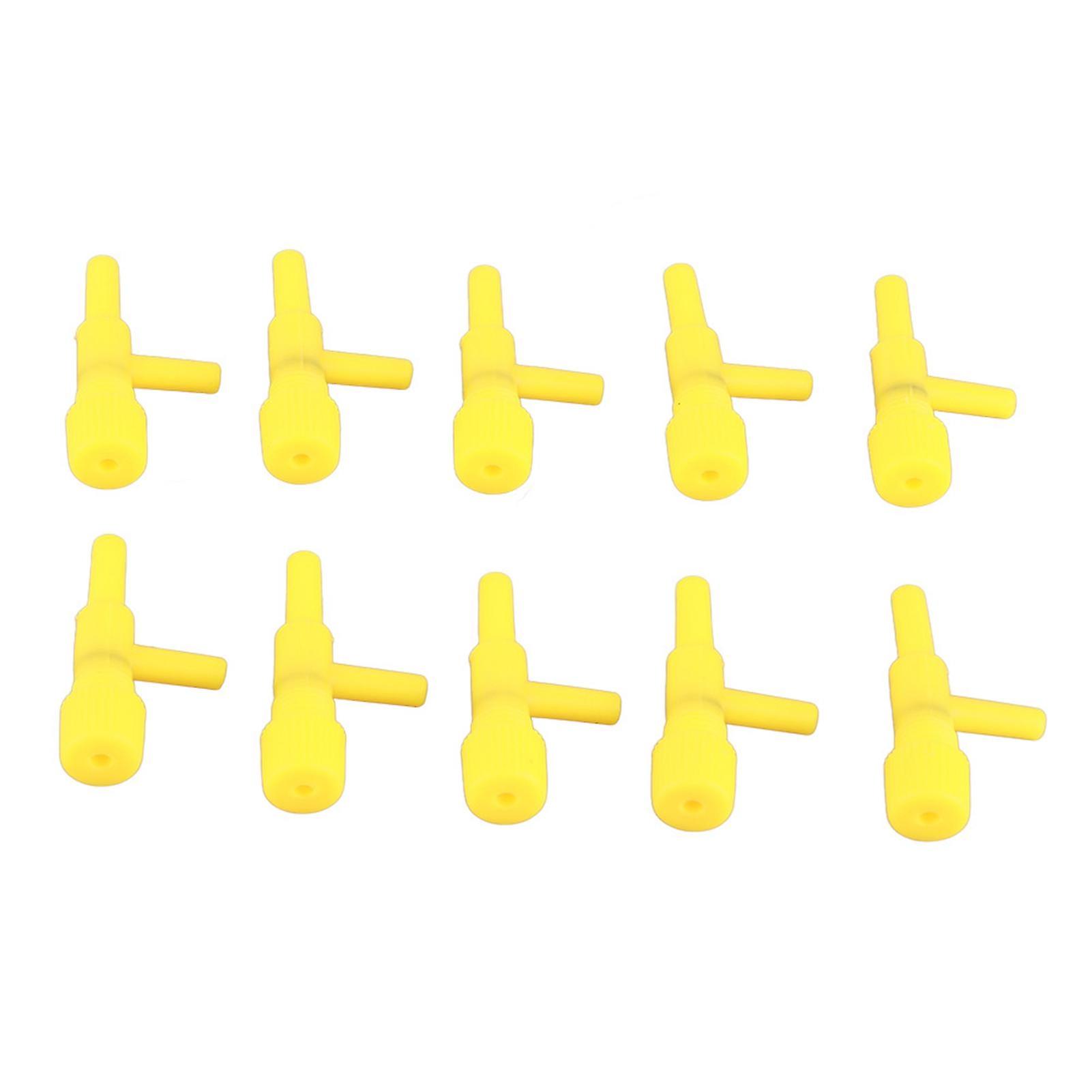 10 Pcs Plastic 3 Way Air Pump Regulator Valves for Aquarium (Yellow)