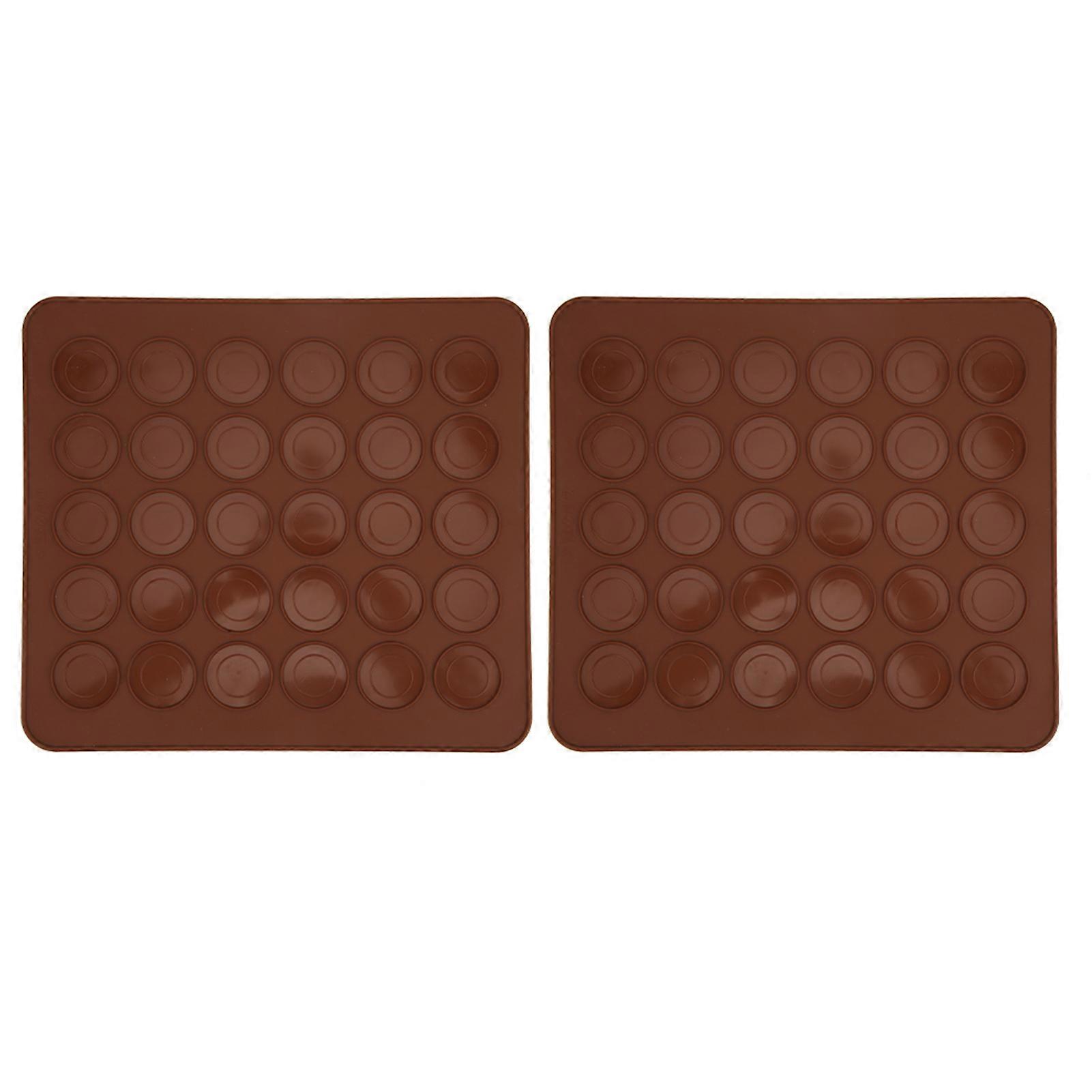 2 Pcs Macaron Baking Mat, 30 Holes Silicone Baking Pad Non Stick Oven Baking Sheet Moulds Kitchen Baking Tool Accessory for Macaron Cupcake Dessert