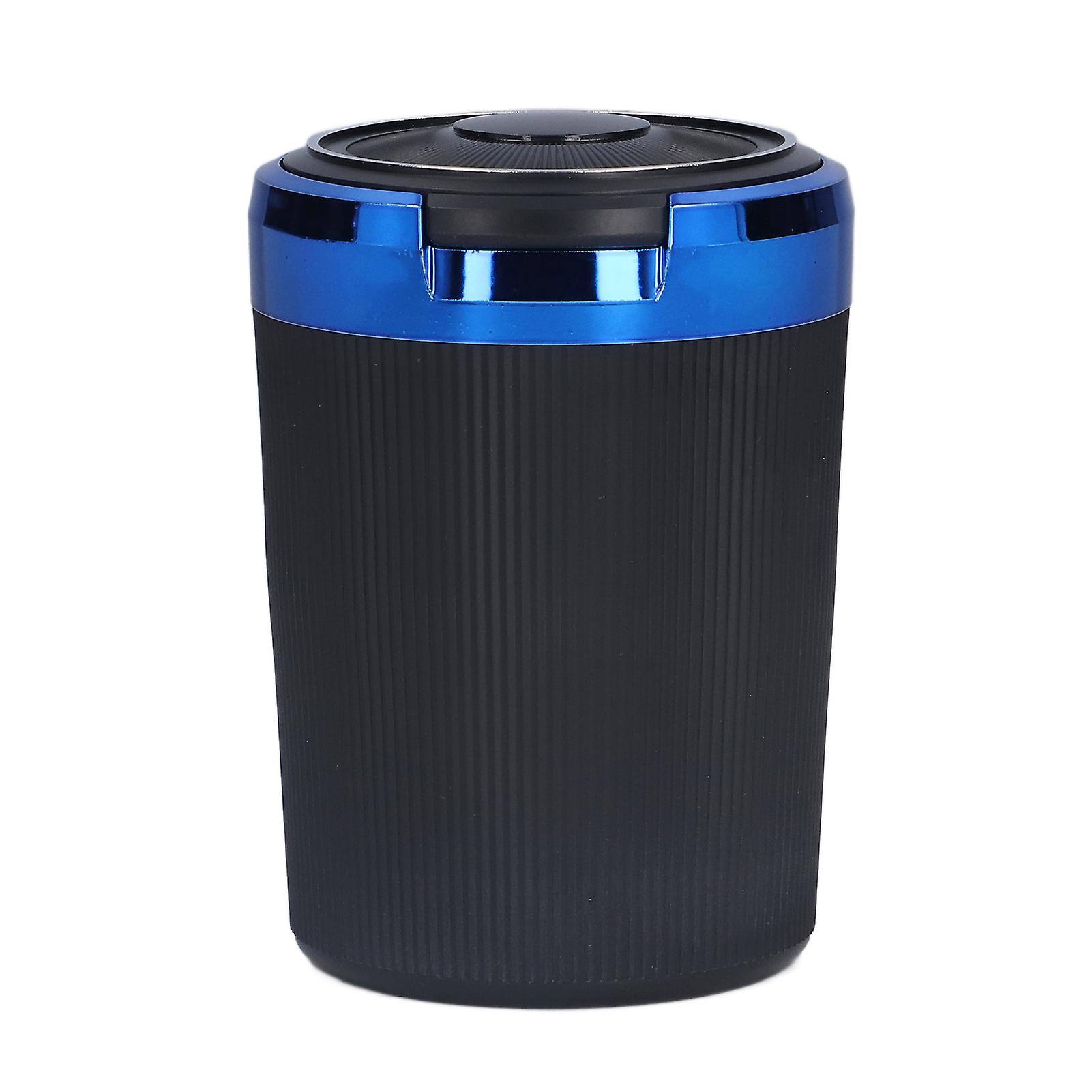 3W Luminous Car Ashtray with LED Lid, Flame Retardant and Smokeless, for Home and Office, Blue