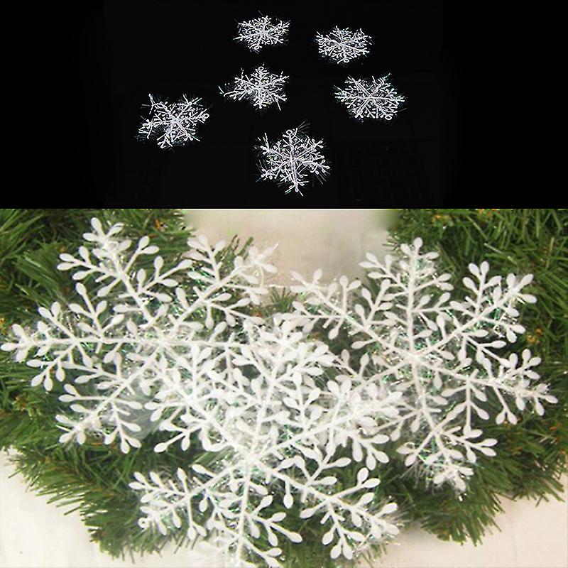 6/12/30/60pcs White Snowflake Ornaments Christmas Xmas Tree Hanging Decorations