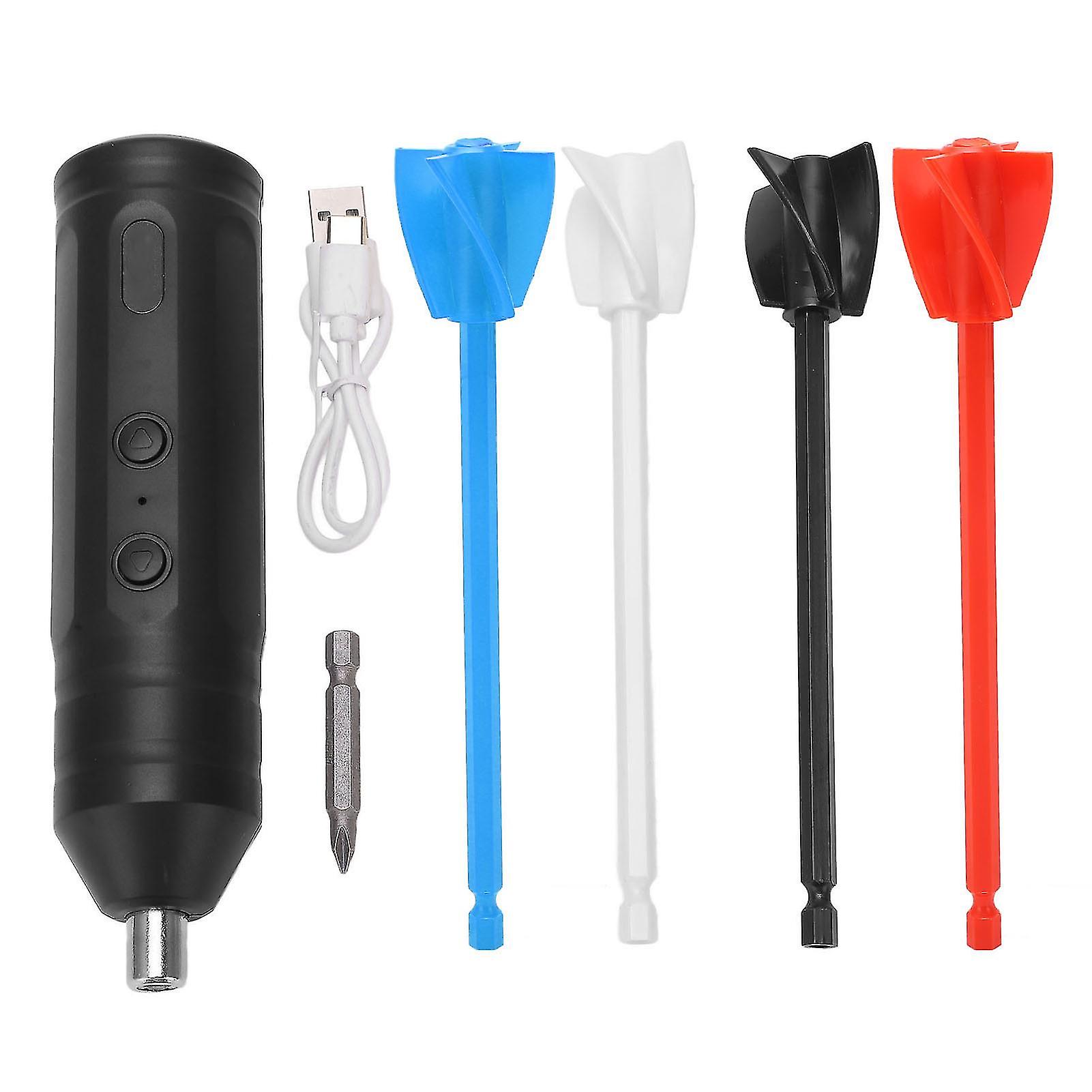 Qukaim Epoxy Mixer Epoxy Resin Mixer, Rechargeable Handheld Electric Stirrer, Powerful Slow Motor, Includes 4PCS Replacement Rods in 4 Colors,