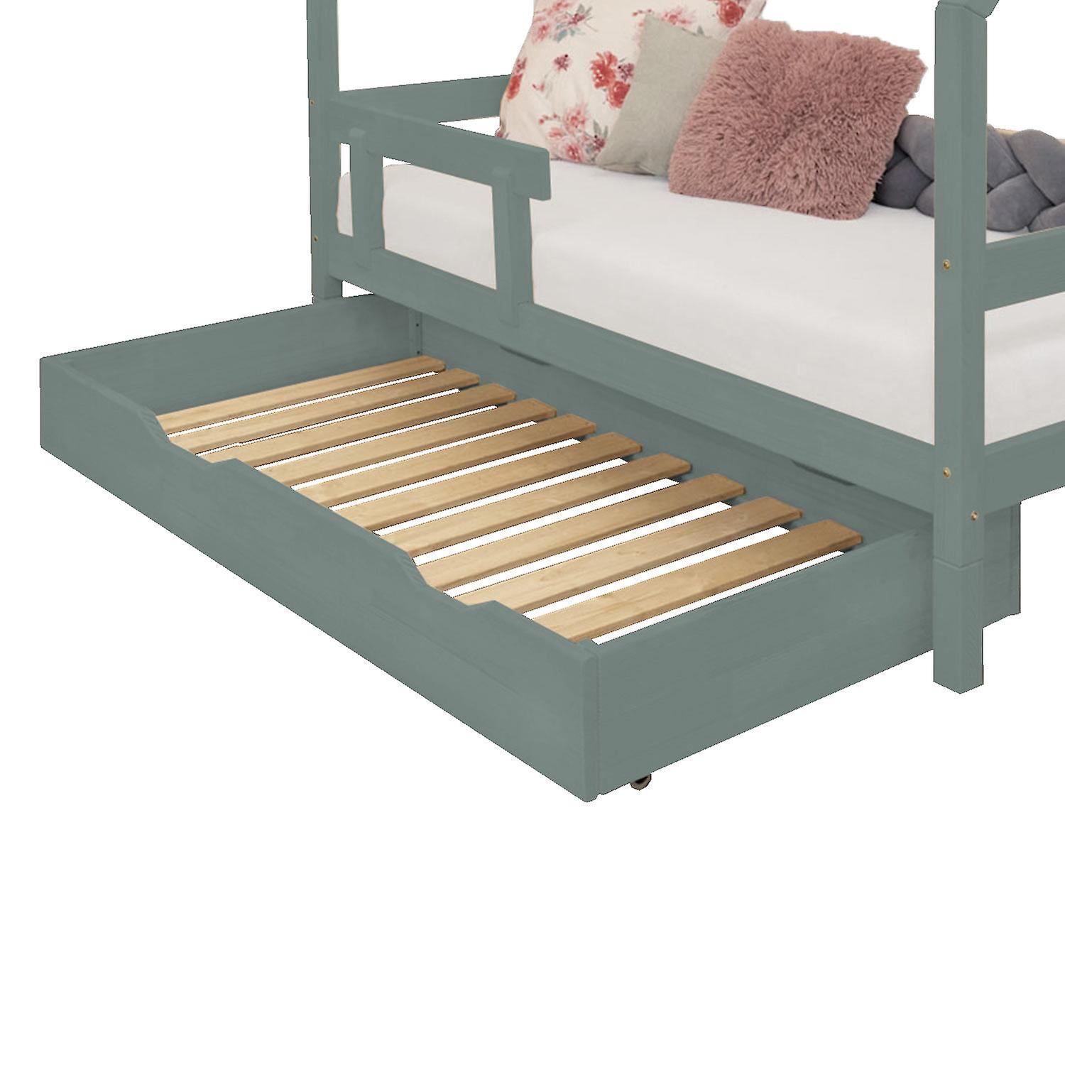 Bed Drawer 90 x 200 with bed frame BUDDY - sage green