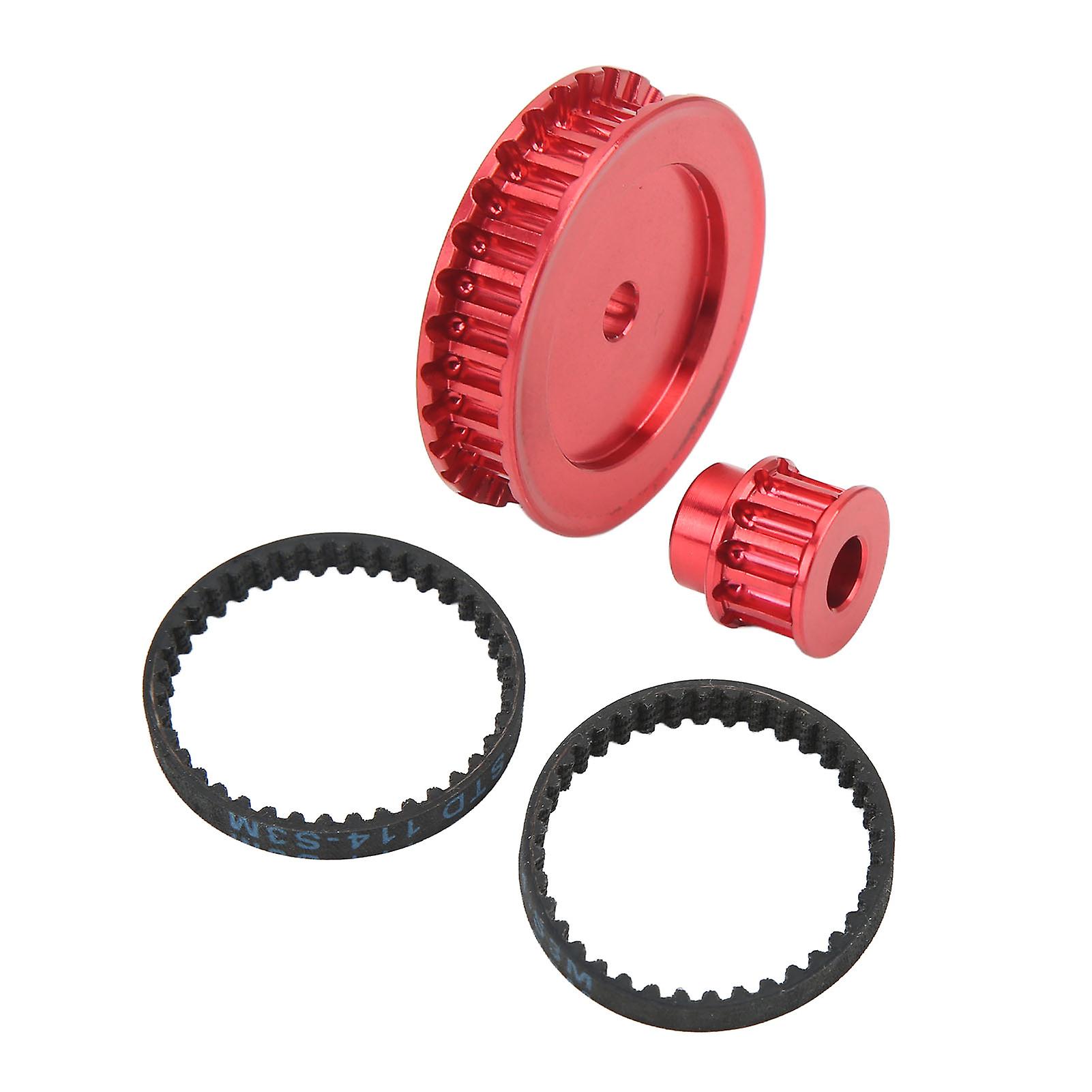 12T 30T Belt Drive Transmission Gears System Replacement for Traxxas 1/10 RC Crawler Car Upgrade DIY Parts Red