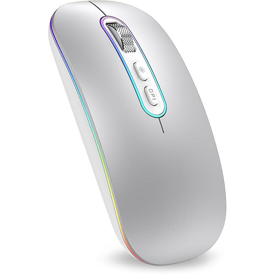 Wireless Bluetooth Mouse Slim Rechargeable Mac Mouse with Dual Mode
