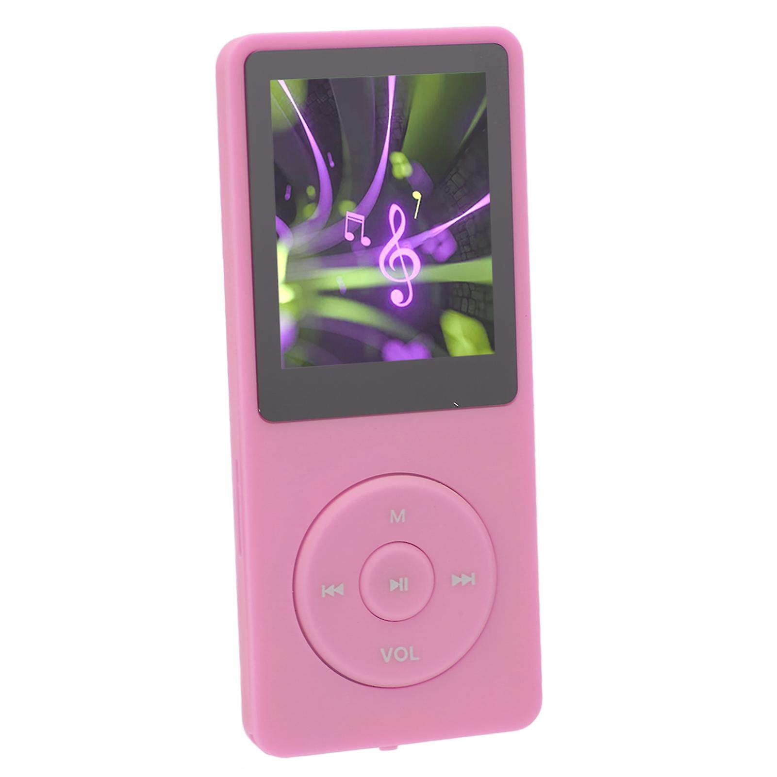 MP3 MP4 Player 1.8in Screen 8GB Memory 64GB Expandable 30 Hours Playback Multi Function Sports Music Player Pink 