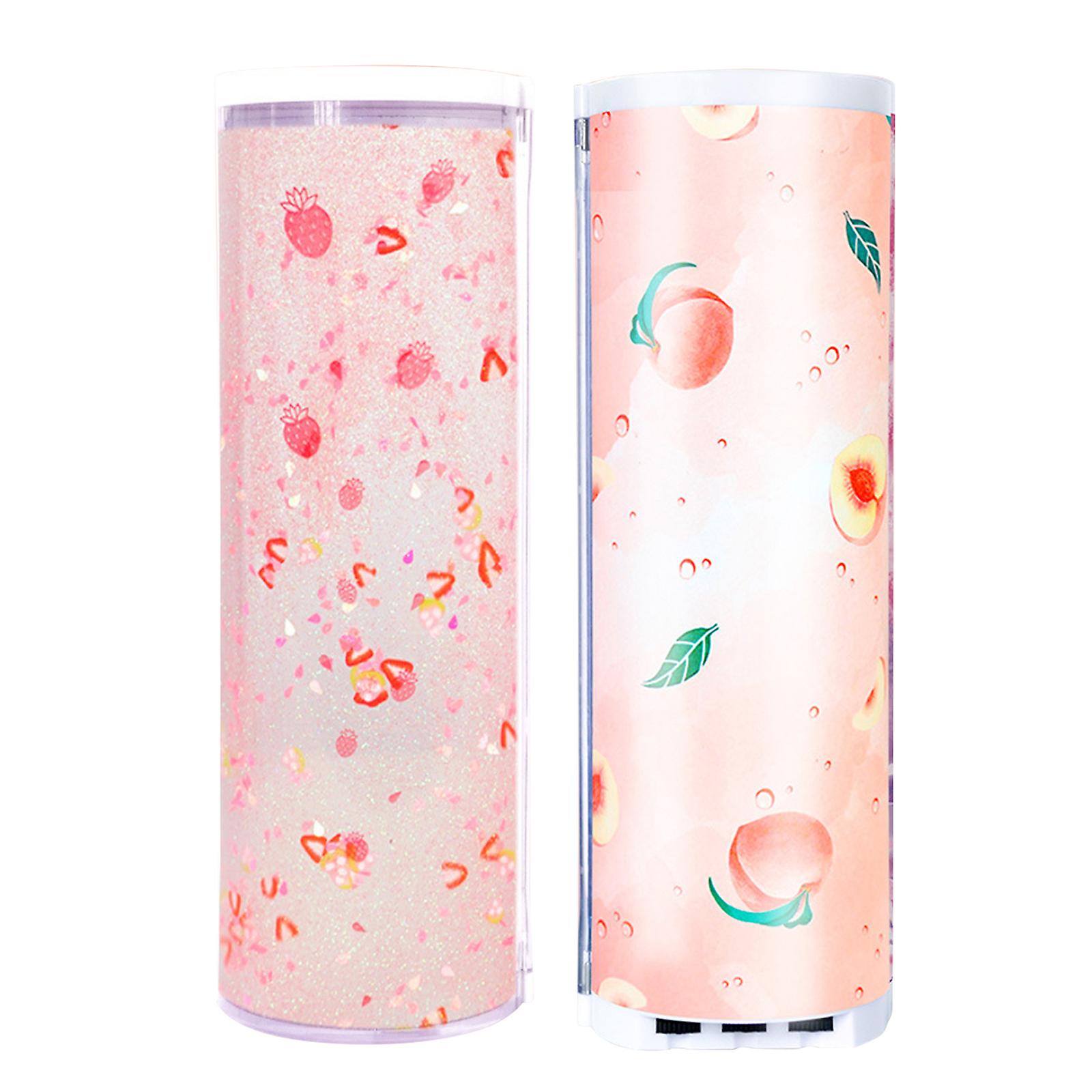 Liquid Quicksand Stationery Box Translucent Multi Functional Case with Mechanical Lock Cylindrical