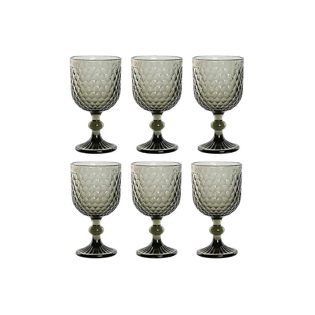Set of cups Home ESPRIT Grey Crystal 325 ml (6 Units)
