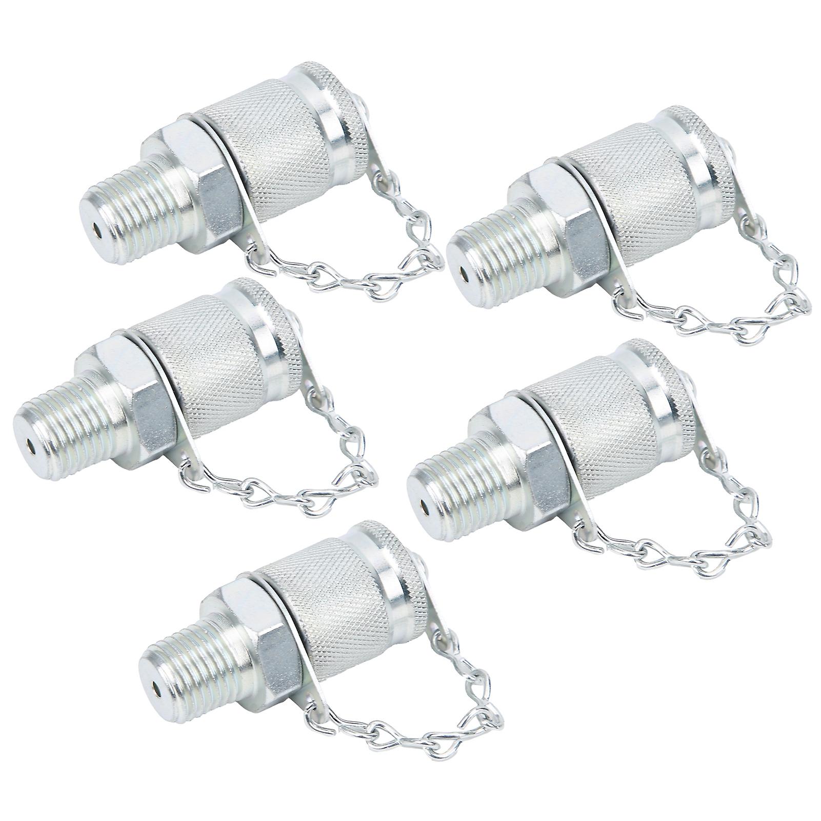 5Pcs Hydraulic Testing Adapter Thread Test Coupling Connectors Pressure Measuring PT/PPTNPT1/4