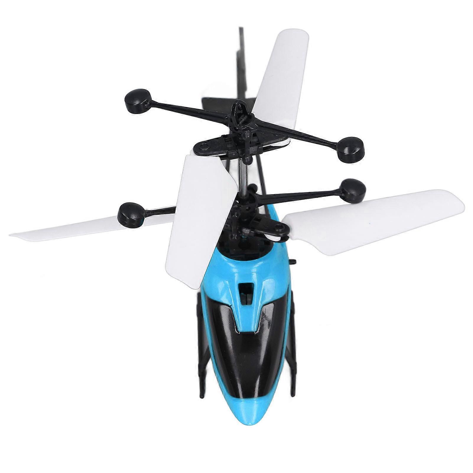 Mini RC Helicopter Stable Rotation Speed Reinforcement Treatment Luminous Drop Resistant Induction Helicopter Toy Blue 