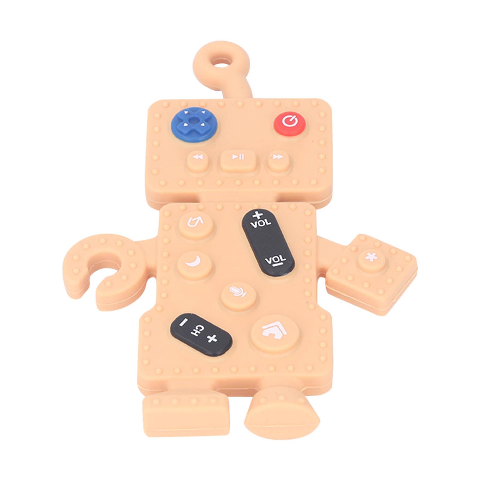 Robot Shape Silicone Baby Teething Chew Toy for Infant Toddler Yellow