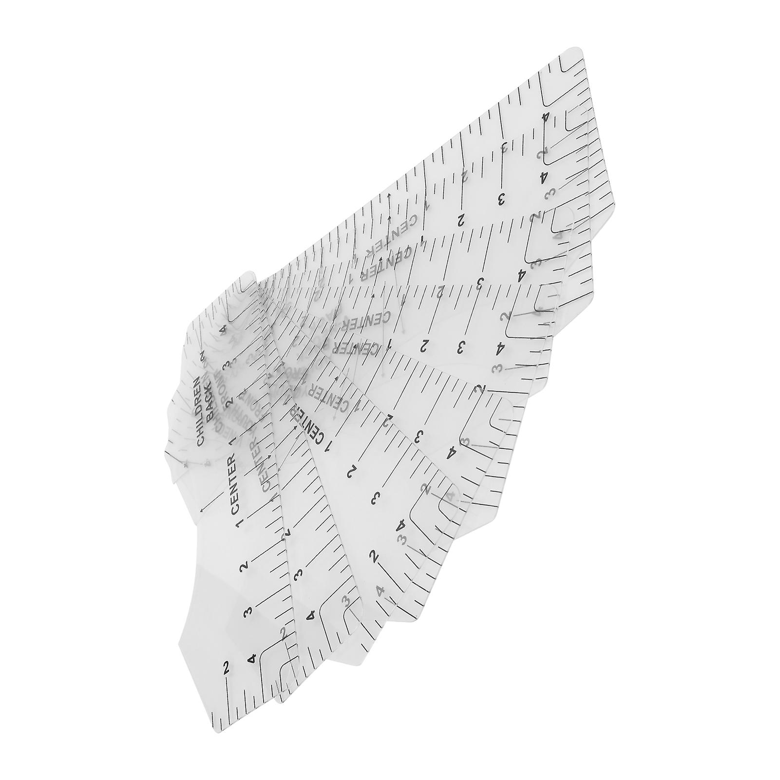 Tshirt Guide Ruler Alignment Tool Round Neck Calibration and Sewing Alignment Guiding For Clothing Design(Transparent )