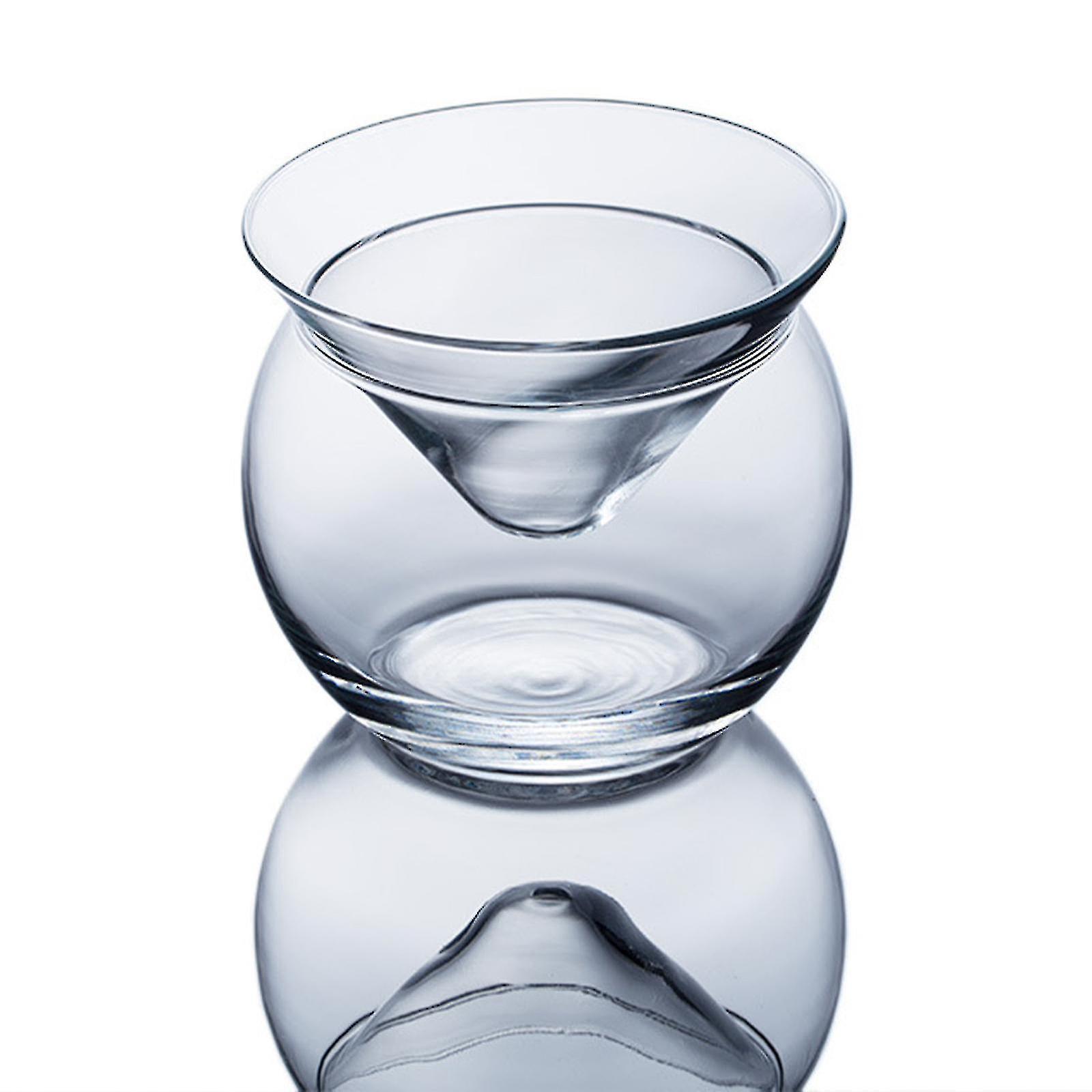 Nuovi bicchieri Martini senza stelo di aggiornamento con bicchieri Martini in vetro di cristallo Chiller, elegante set di bicchieri da cocktail con...