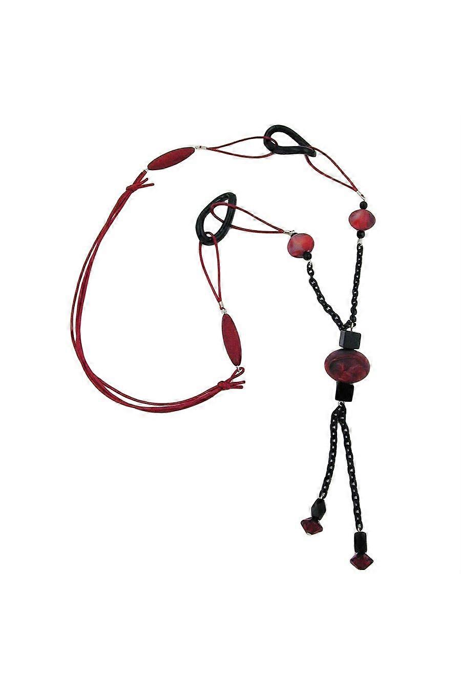 Necklace Red-black Beads 90cm - Gl02709