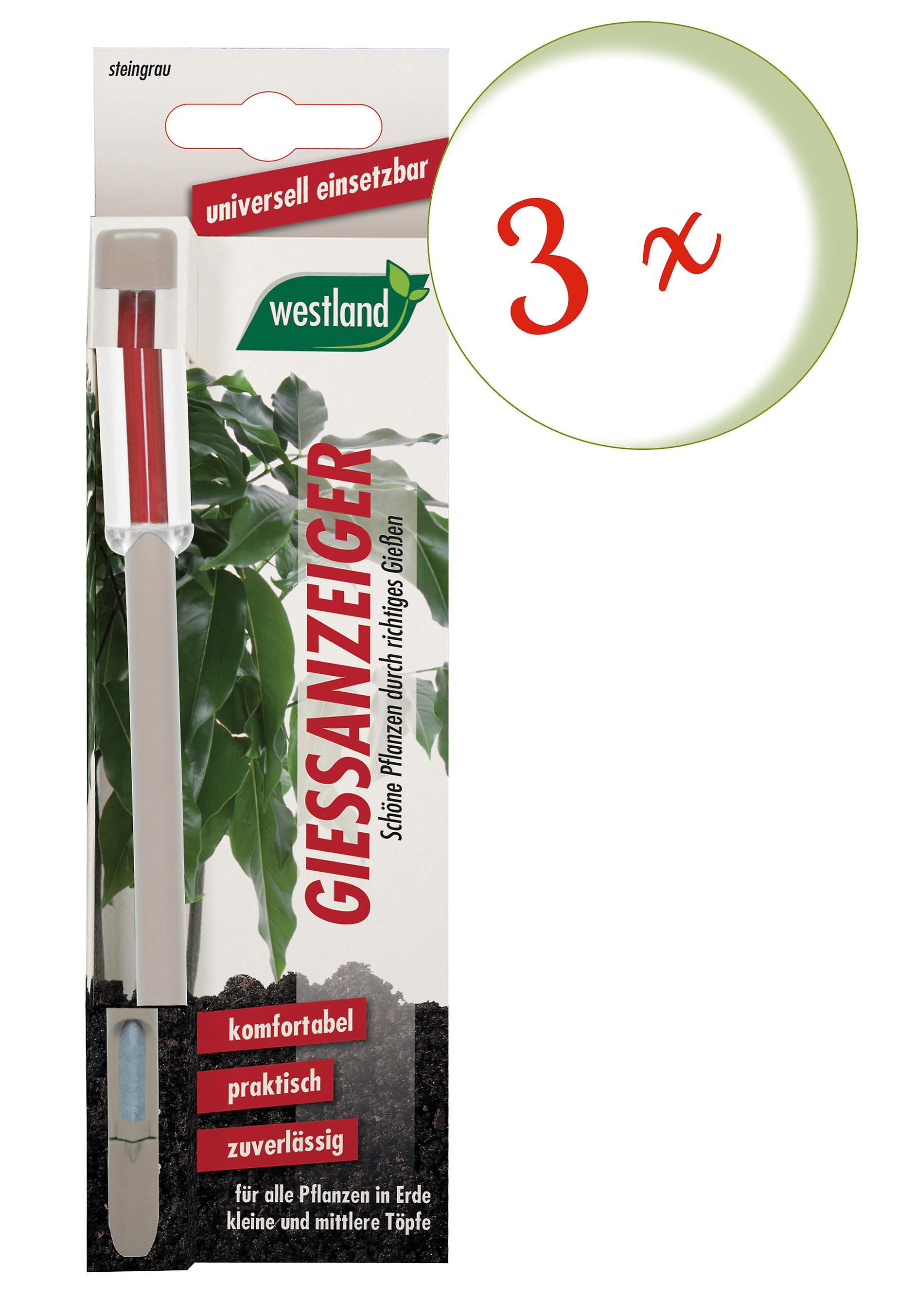 3 x WESTLAND® watering indicator for potting soil, 16 cm stone grey