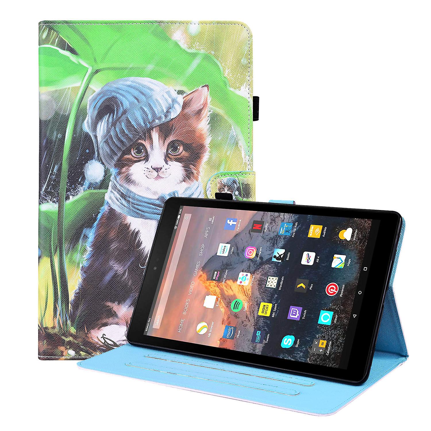 For Amazon Fire Hd8 2015/2016/2017/2018 Release with Pencil Holder Auto Sleep/Wake Function PU Leather Smart Cover