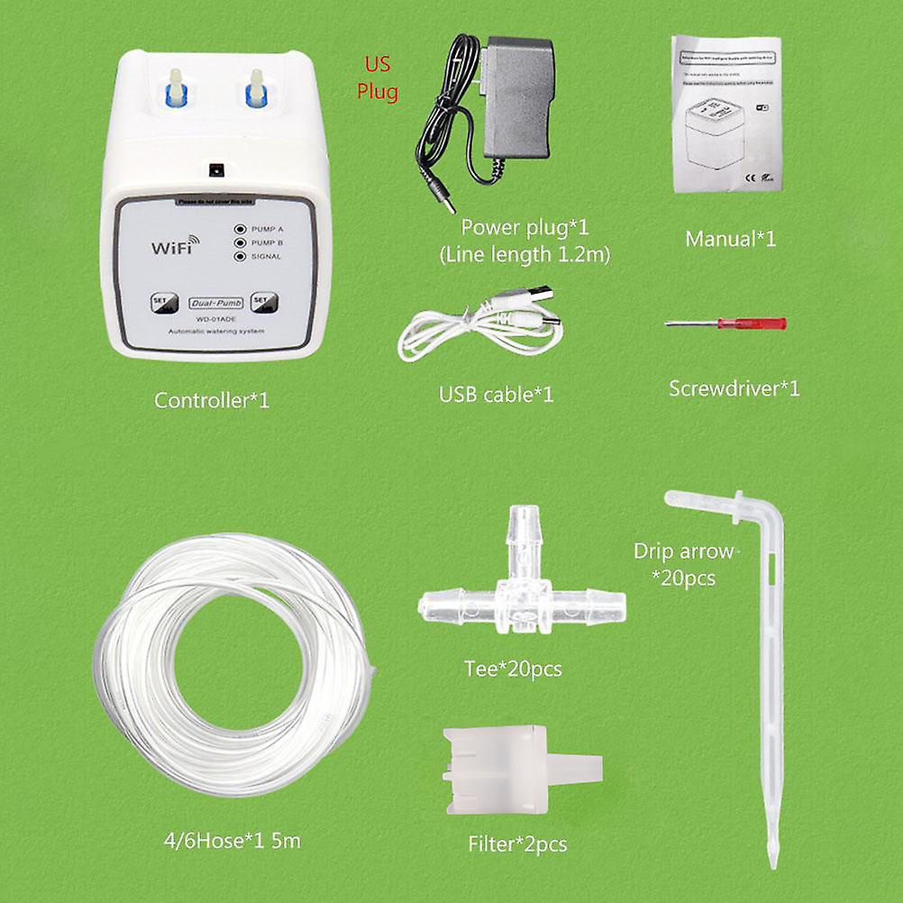 Wifi Double Pump Smart Watering System Smart Self Watering Timer Device Remote Controlled Watering Tool
