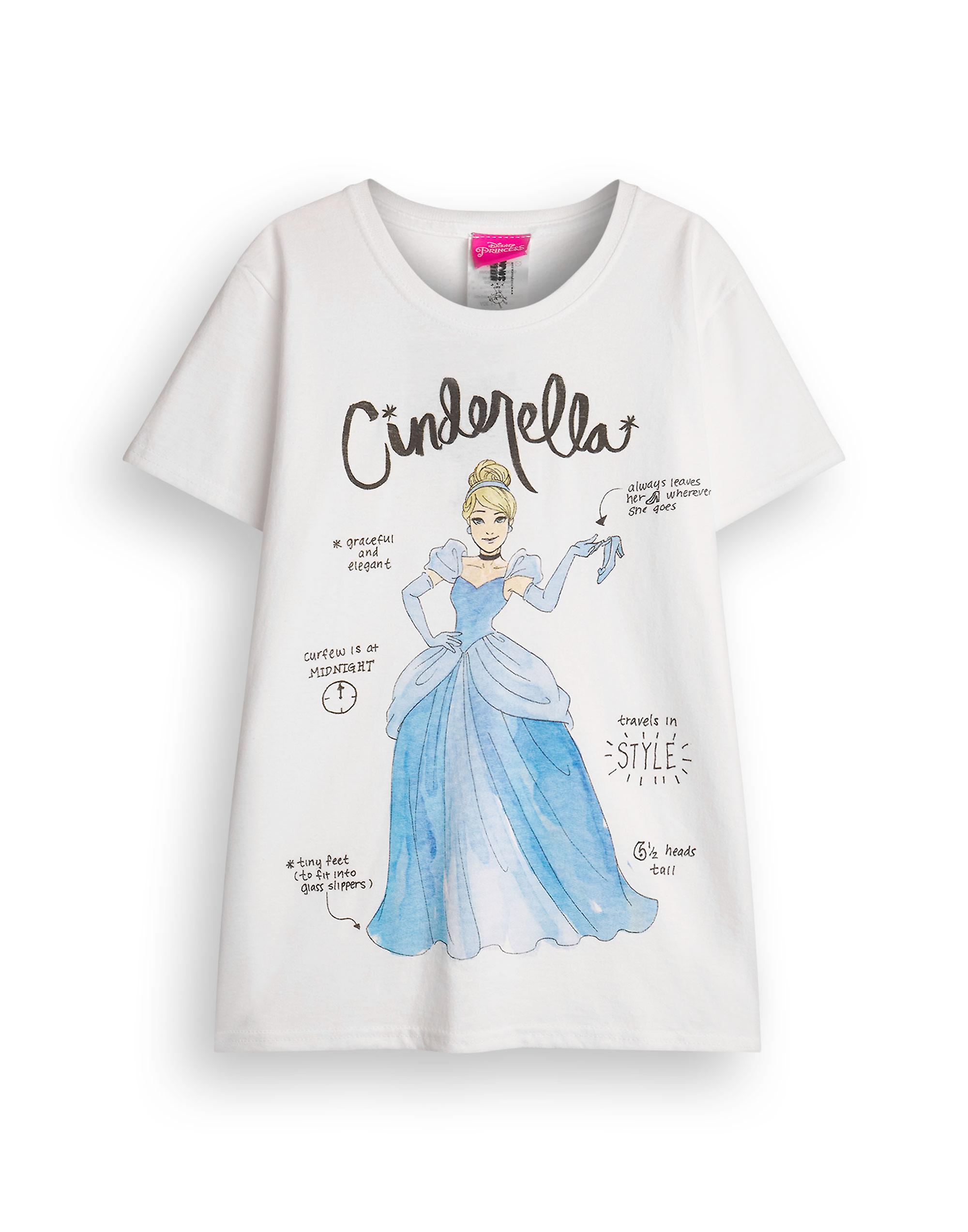 Disney x Cinderella 女孩短袖 T 恤 白色