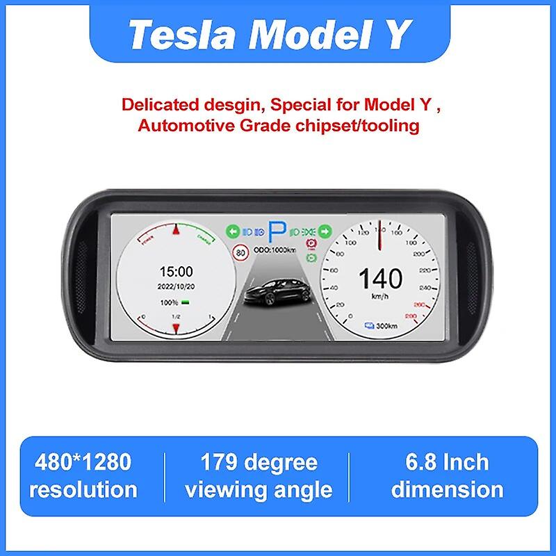 6,8 tommers bil LCD instrumentpanel intelligent LCD-skjerm ips spesielt for Tesla modell 3 / y dobbel skjerm for Tesla Modifica