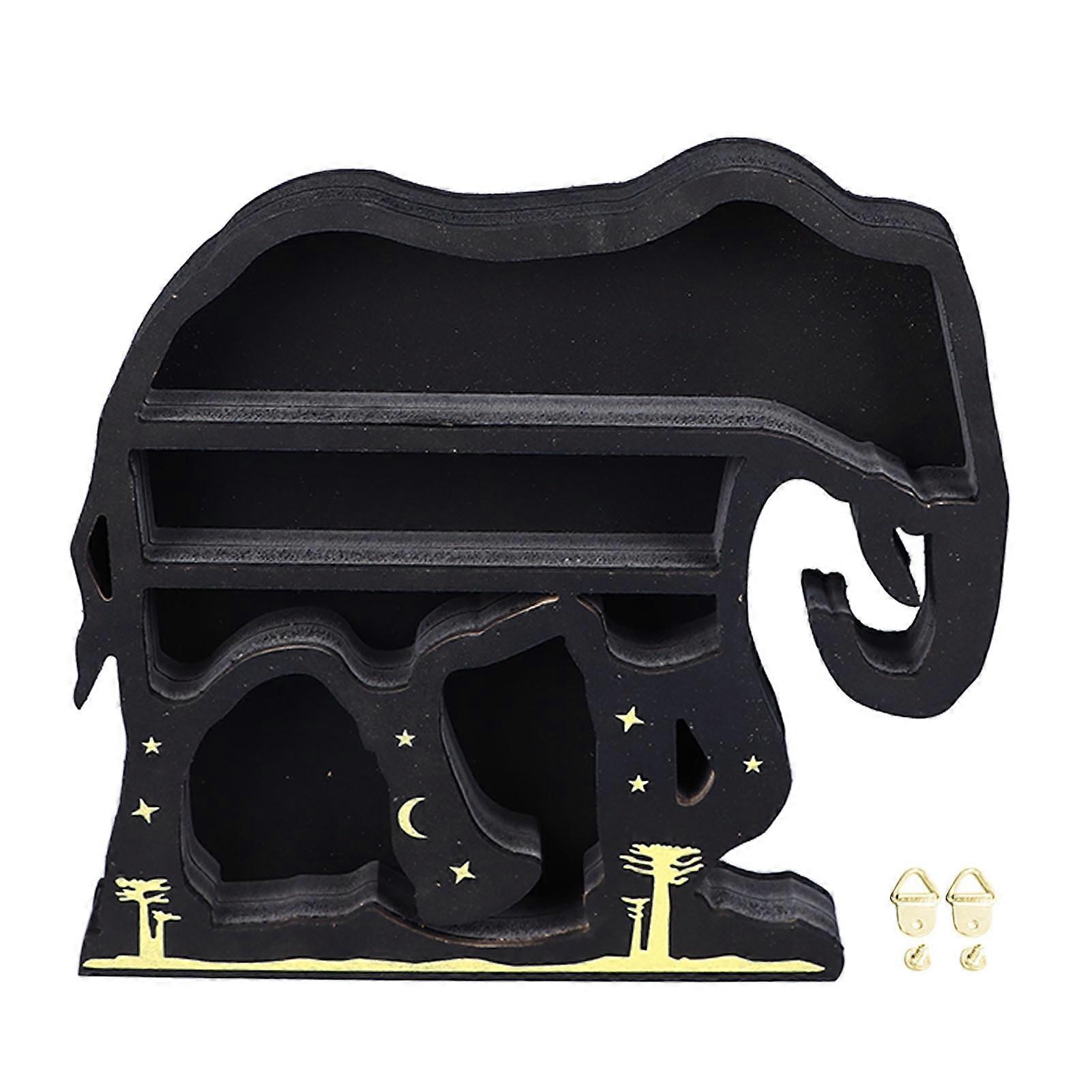 Wooden Rock Display Shelf Rustic Decorative Animal Shape Floating Stone Storage Shelf for Oils Plants