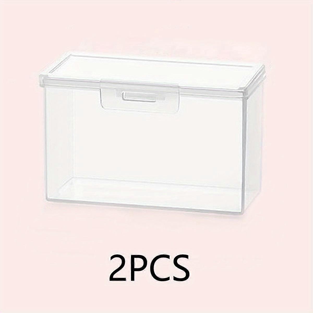 2/4PCS Clear Idol Kpop Album Photo Storage Box - Protective Tension Mount Container for Small Card Collection - Durable PP Material Case