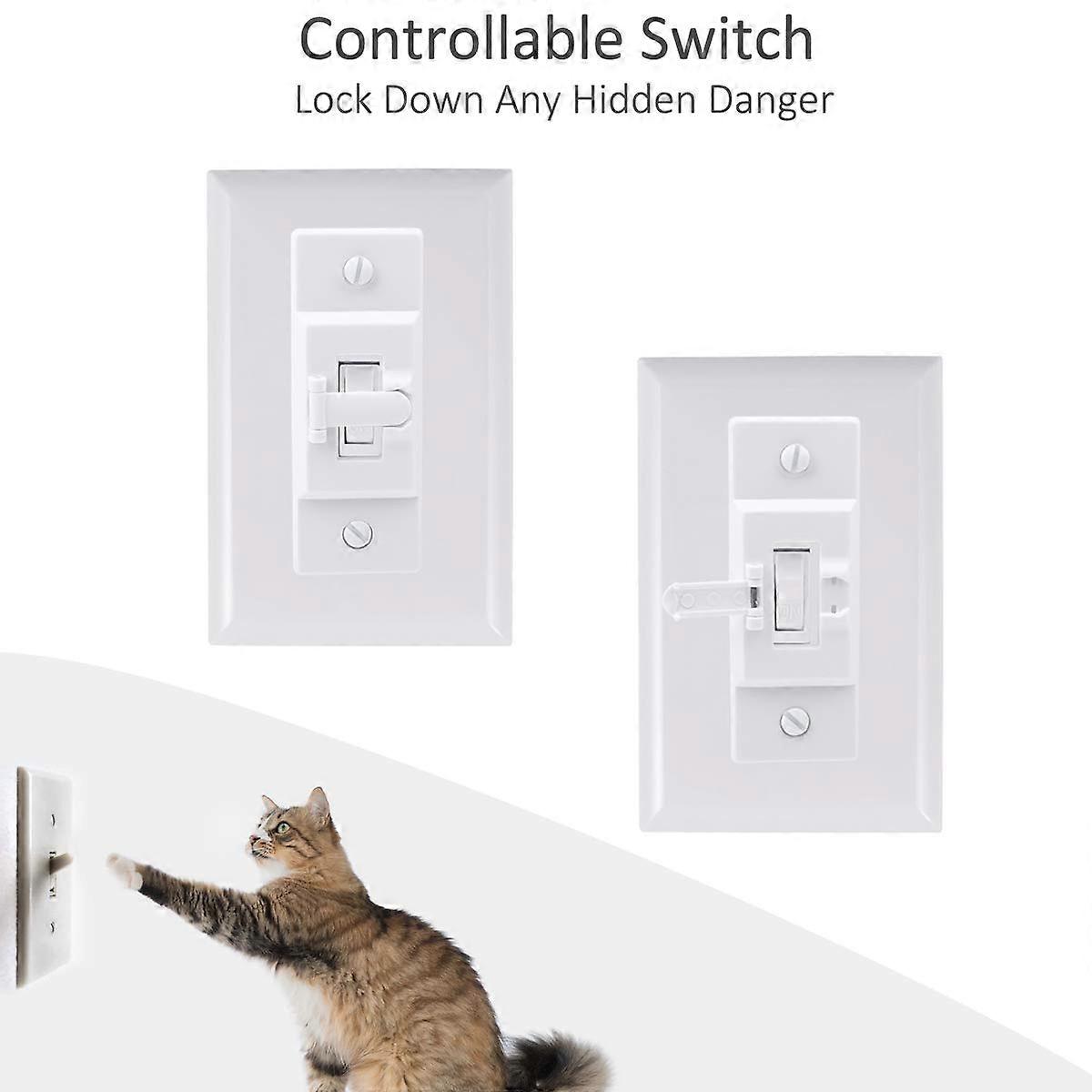 Light Switch Guard, AMZNOVA Wall Switch Guards Plate Covers [2 Pack], Keep Light Switch ON or Off, Protects Your Lights or Circuits from Accidentally 