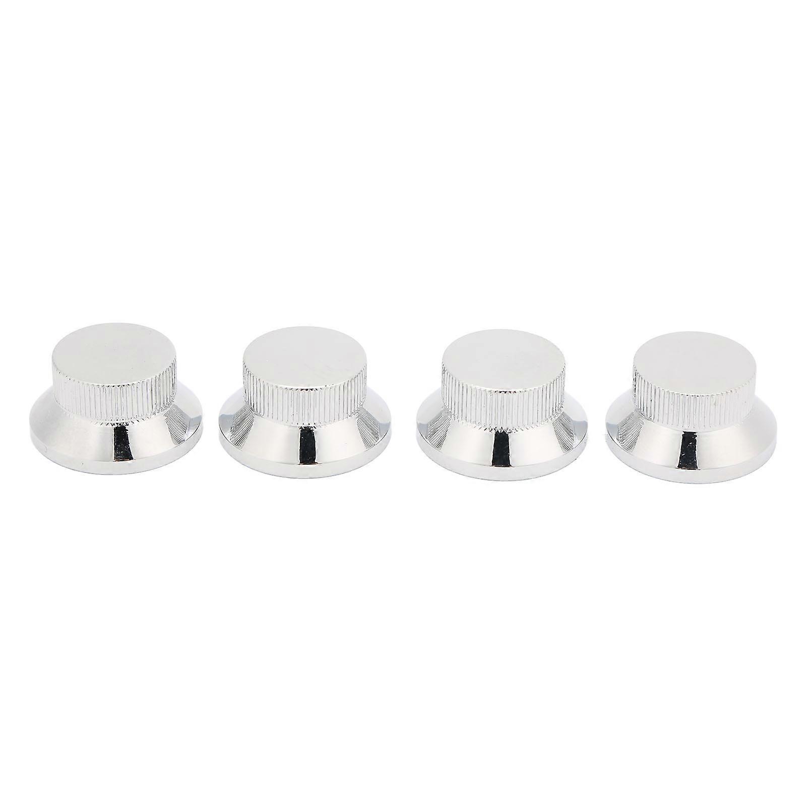 4Pcs Top Hat Knöpfe E-Gitarre Volume Tone Control Metall für Potentiometer Bass