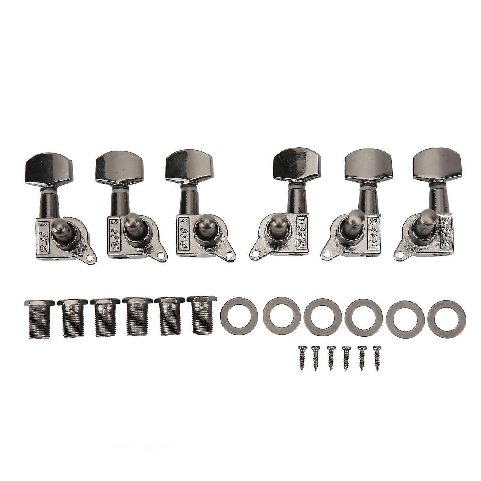 Small Square Fully Enclosed Locking Tuners 3l 3r Metal String Tuning Pegs Guitar Accessories Black