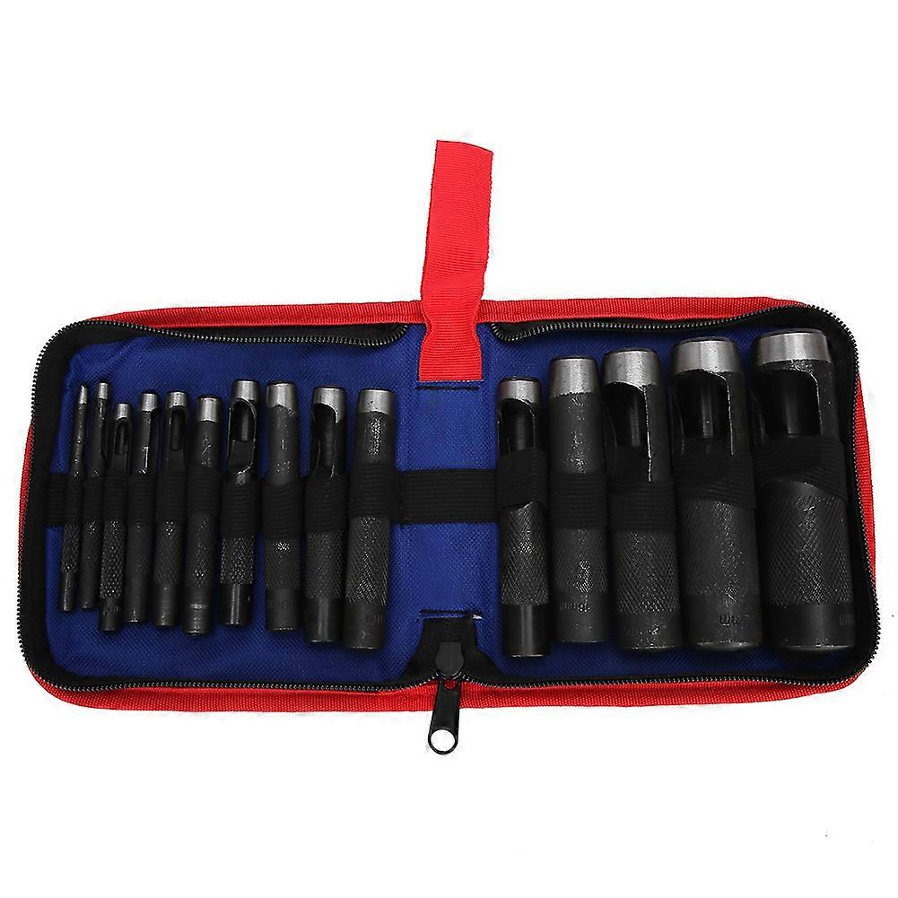 مجموعة اللكم الناخس الجلدية مجموعة الحرف المريحة أدوات تعمل باليد الفولاذية15 جهاز كمبيوتر (3-25 مم)