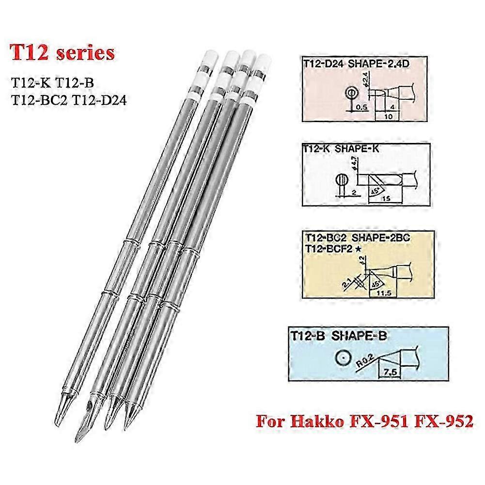 4pc T12 soldering iron tip cabbage white light soldering iron tip [T12-K T12-B