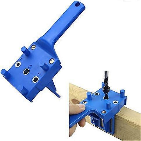 Hand Drill Guide, Woodworking Jig, Wood Drilling, Hole Saw Tools For Diy Carpentry Tools Blue