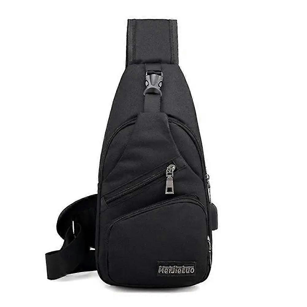 Erkekler Için Askı Çantası Suya Dayanıklı Hafif Omuz Sırt Çantası Göğüs Çantaları Crossbody Daypack Günlük Kullanım Için Usb Şarj Portu Ile Seyahat Yürüyüş
