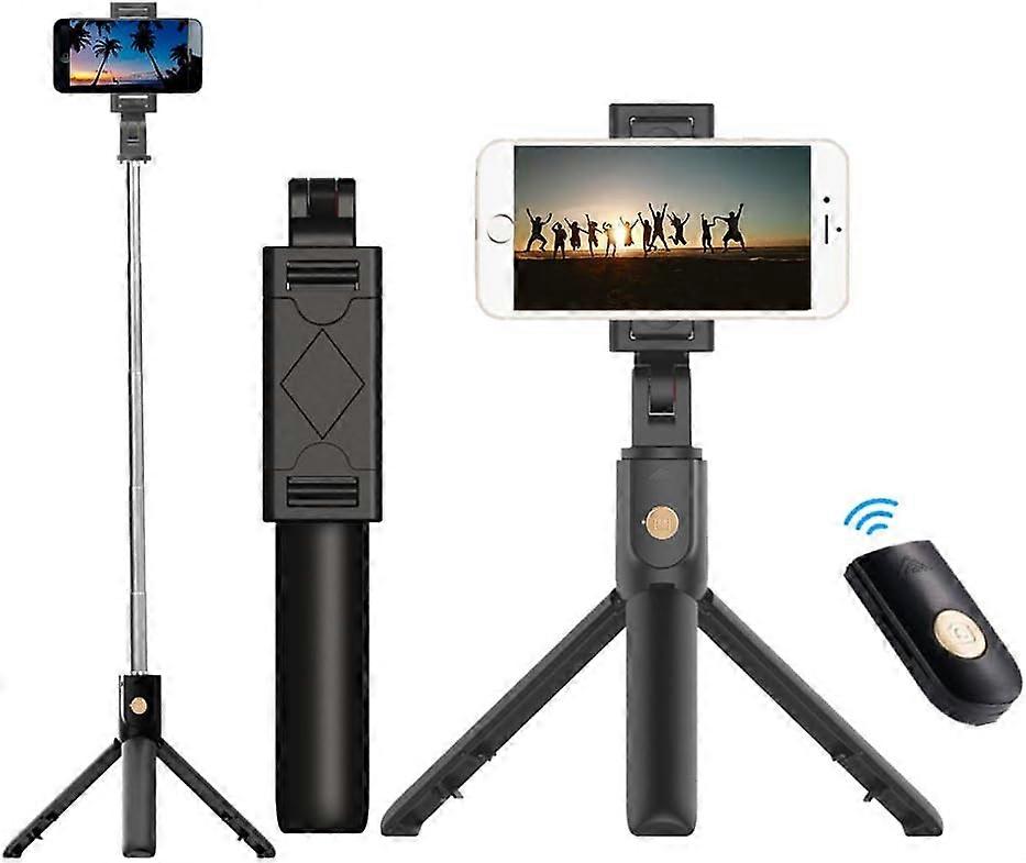 Selfie stick, selfie stick tripod with mobile phone holder, with wireless remote control