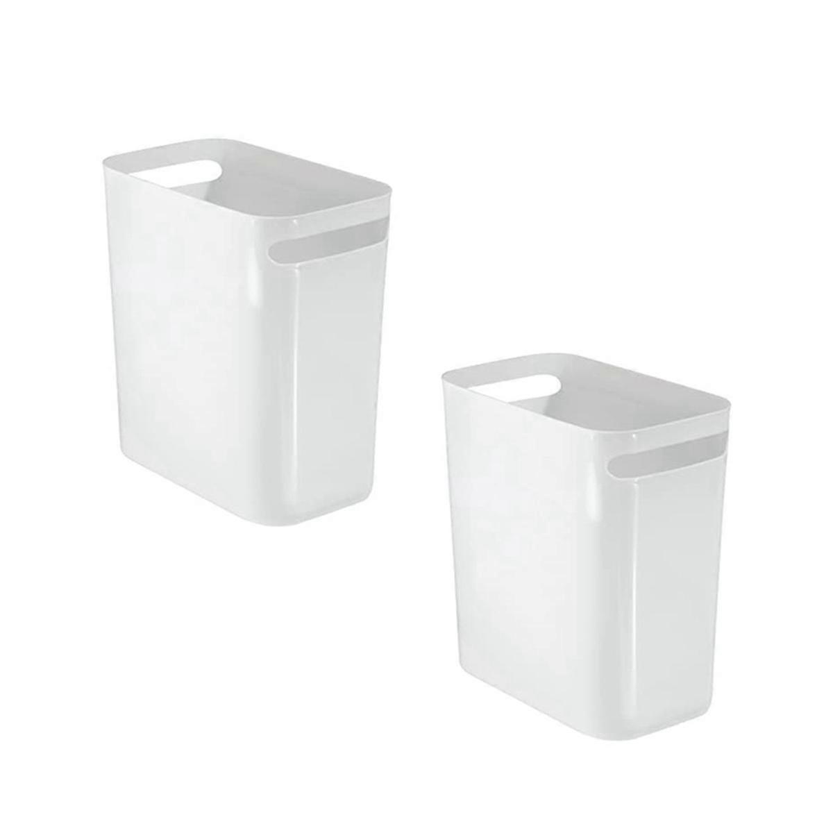 2Pack Papperskorg i plast, Klassisk sopbehållare Papperskorg för badrum, sovrum, K