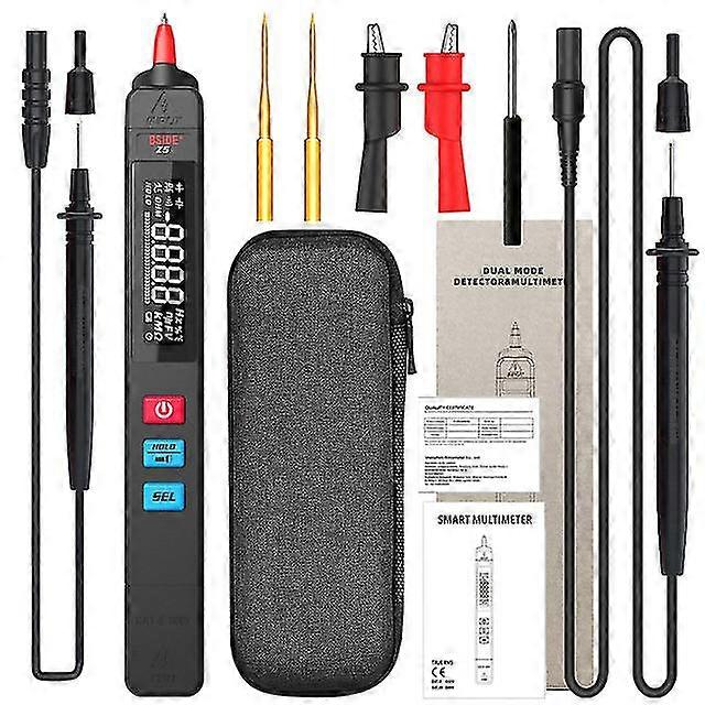Digital multimeter smart autoranging 6000 dc ac voltage capacitance ohm ncv hz diode continuity live wire pen tester meter