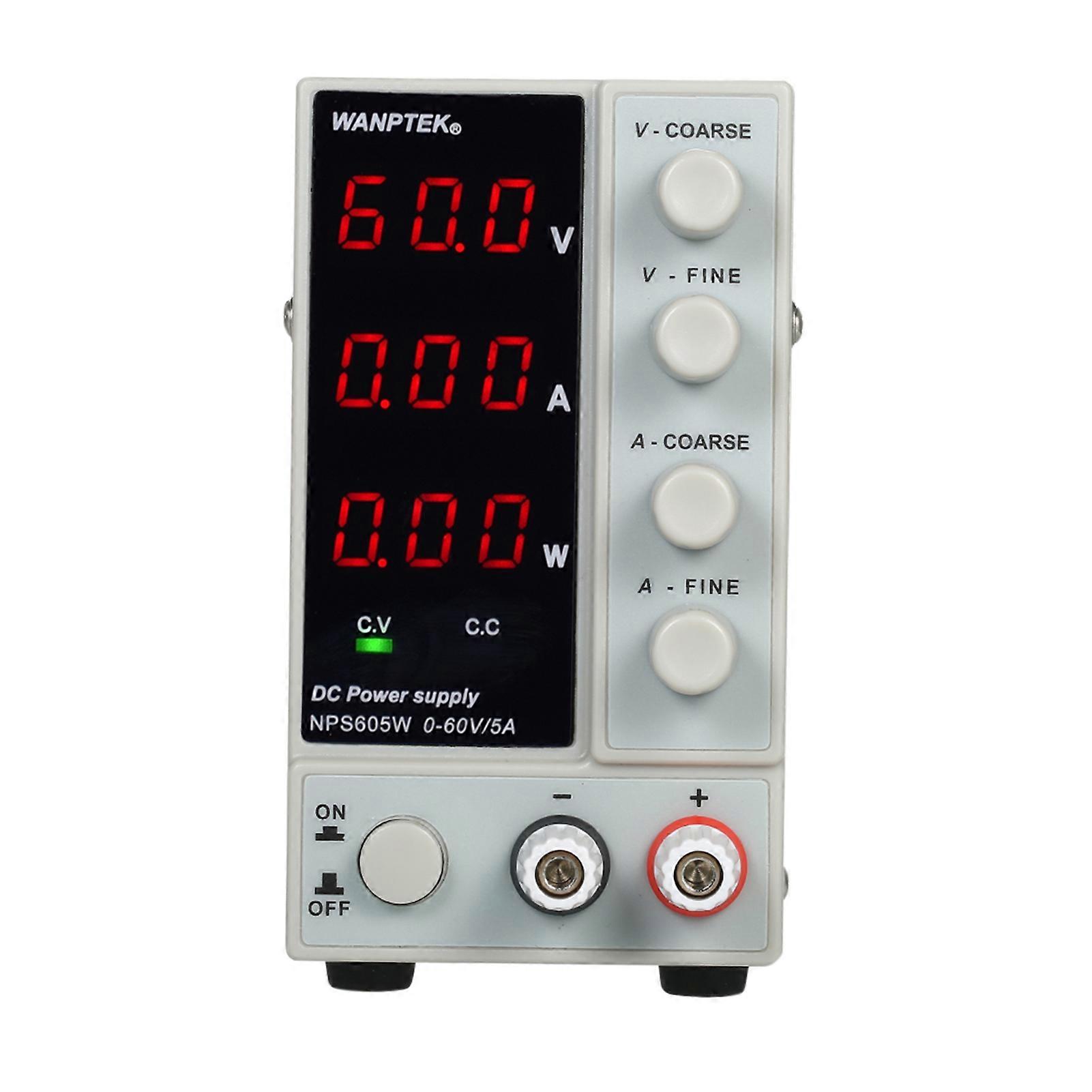wanptek NPS605W 0-60V 0-5A Switching DC Power Supply 3 Digits Display LED High Precision Adjustable Mini Power Supply AC 115V/230V 50/60Hz Voltage & C