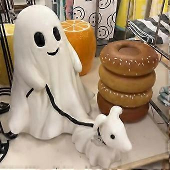 Ghost Walking Dog Statue, Spooky Ghost Dog Halloween Figurine,Halloween