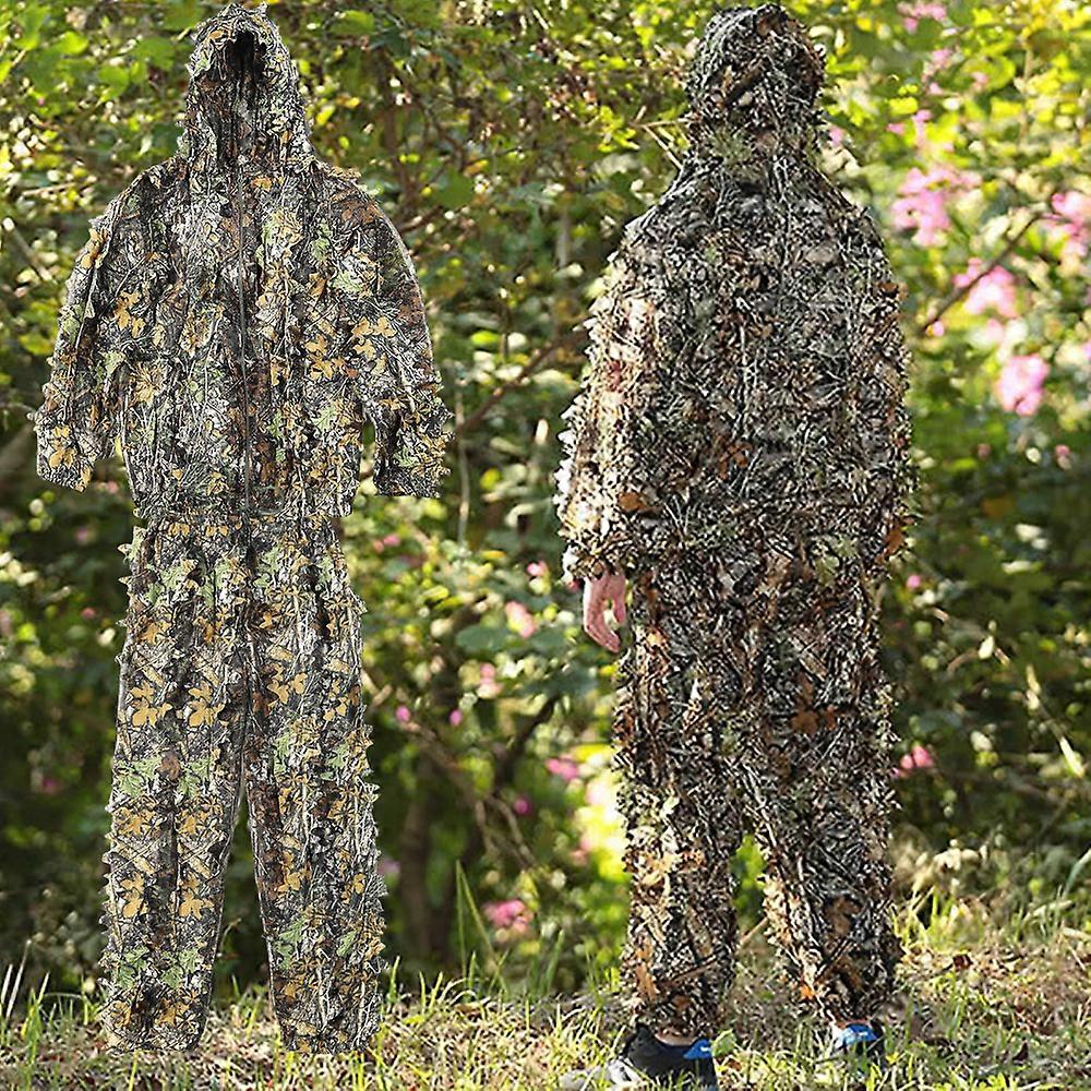 Tactical Outdoor 3D Maple Leaf Bionic Camouflage Ghillie Suit Jungle Clothing Set Pants Hooded Jacket for Kids Άνδρες Γυναίκες Κυνήγι