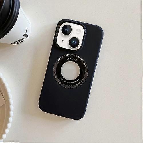 For iPhone 15 Metal Frame Silicone Magnetic Phone Case