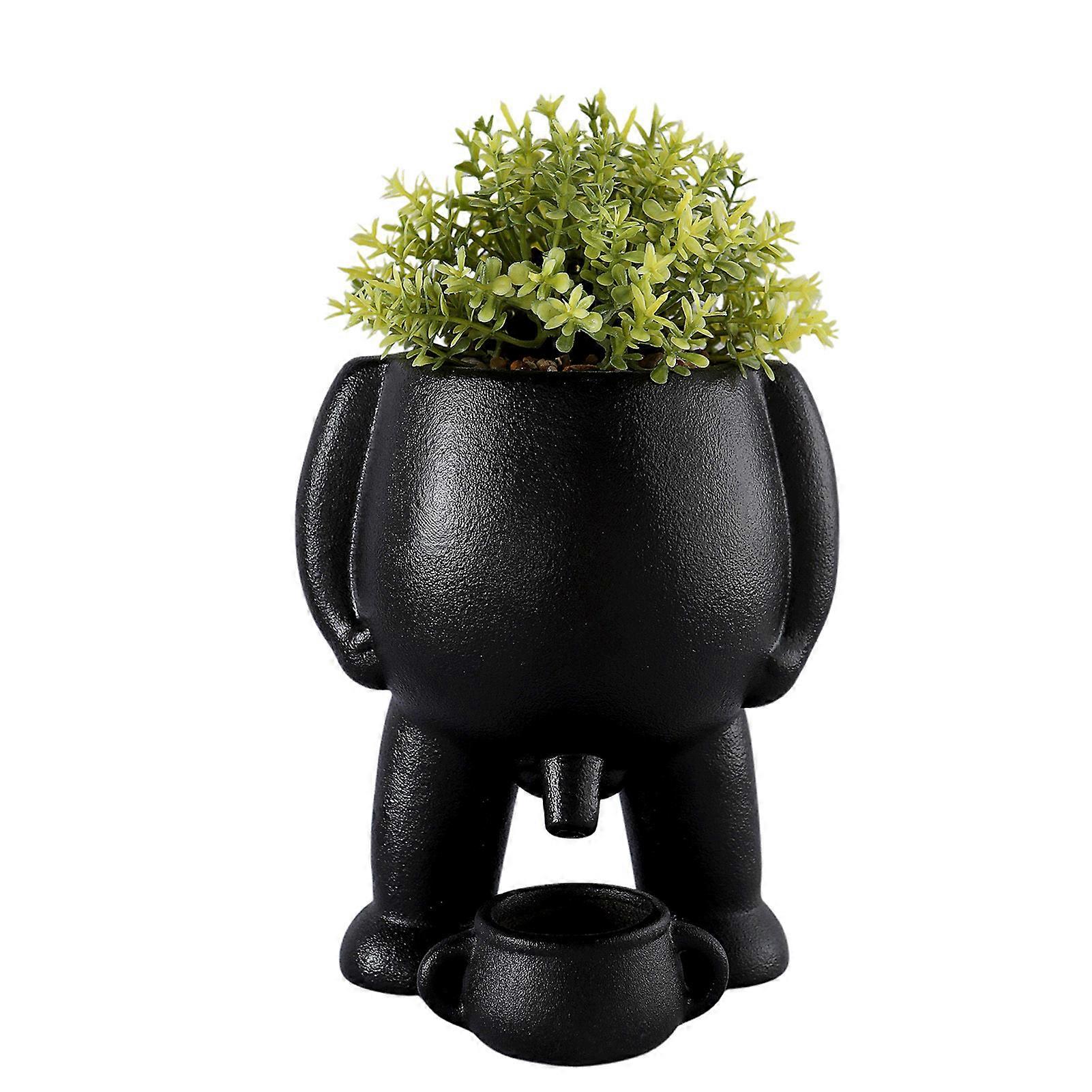 Piss Pot Planter with Simulation Plant Stylish Desktop Decorative Plants Pot for Bedroom Patios Desk