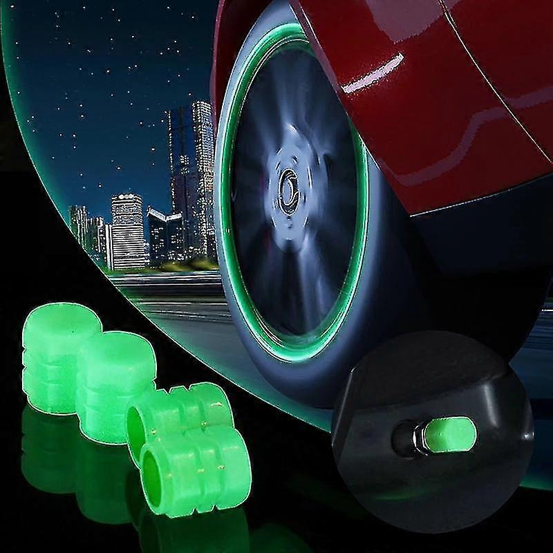 4pcs Universal Fluorescent Car Tire Valve Caps