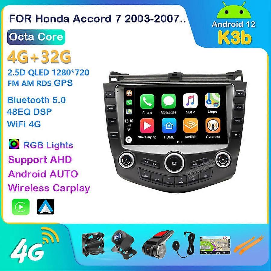 Android 12 2din Car Radio Multimedia video Player Navigation GPS IPS For Honda Accord 7 2003-2008 8 coreRDS Stereo receiver RDS
