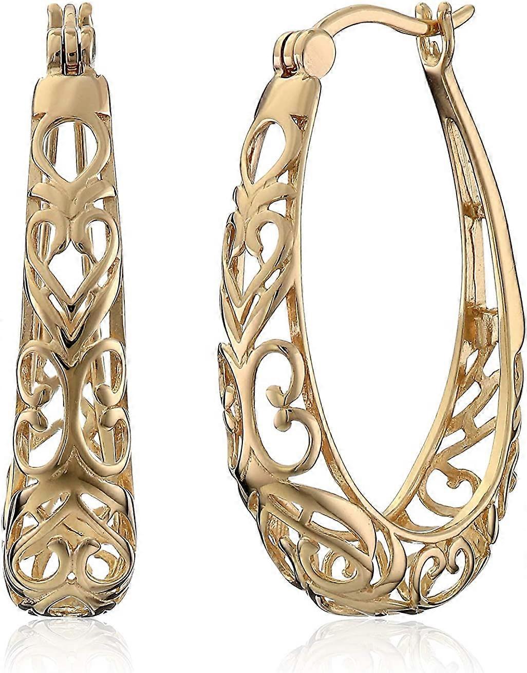 Sterling Silver Filigree Hoop Earrings