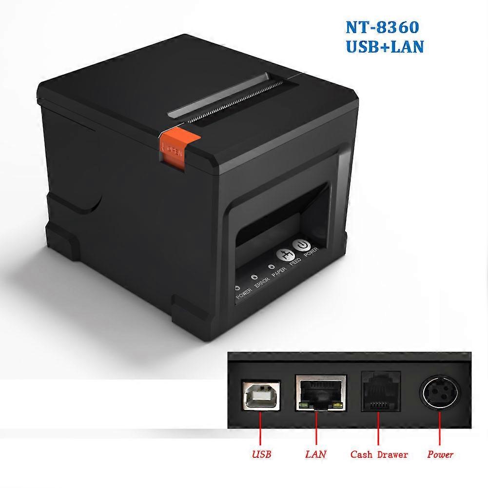 80mm Thermal Receipt Printer, NT-8360 Automatic Cutter Restaurant Kitchen POS Printer USB LAN Bluetooth NT-8360