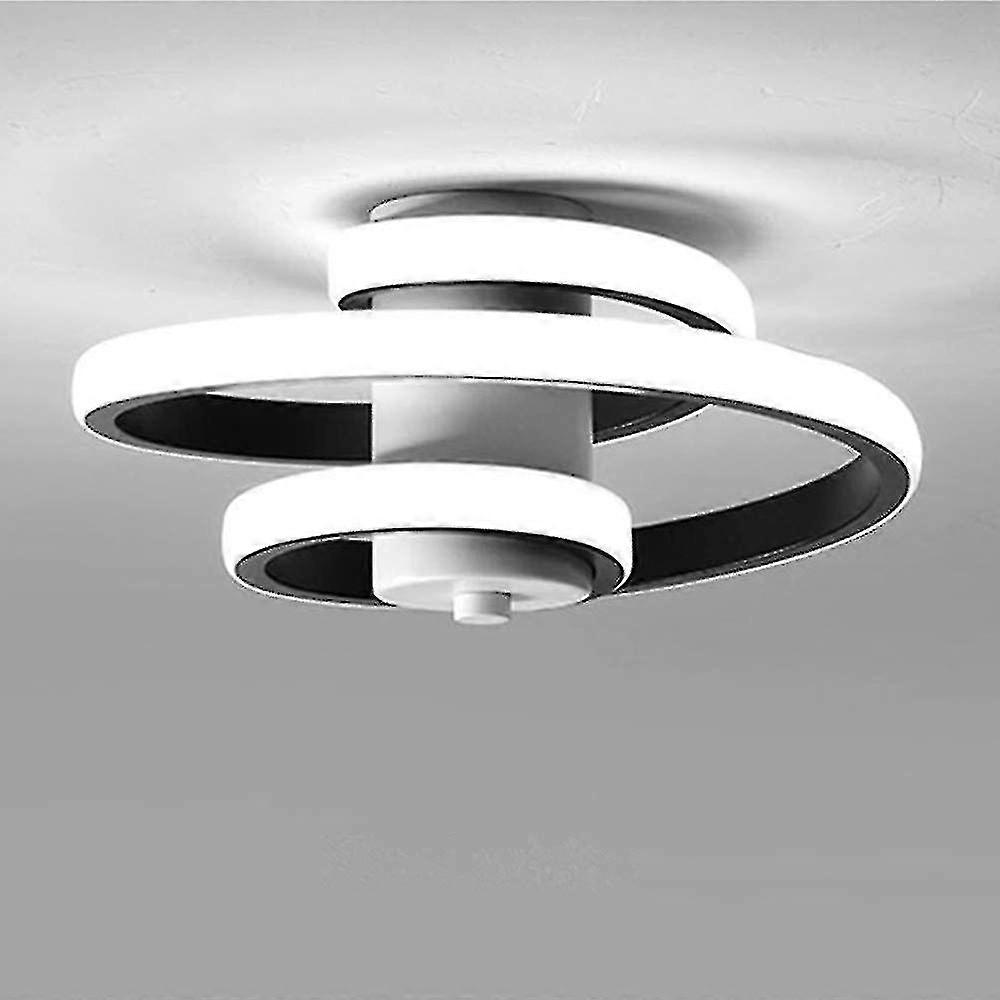 Modern Led Ceiling Lights,18w Creative Spiral,cool White Metal Acrylic Chandelier(cool White 6000k)