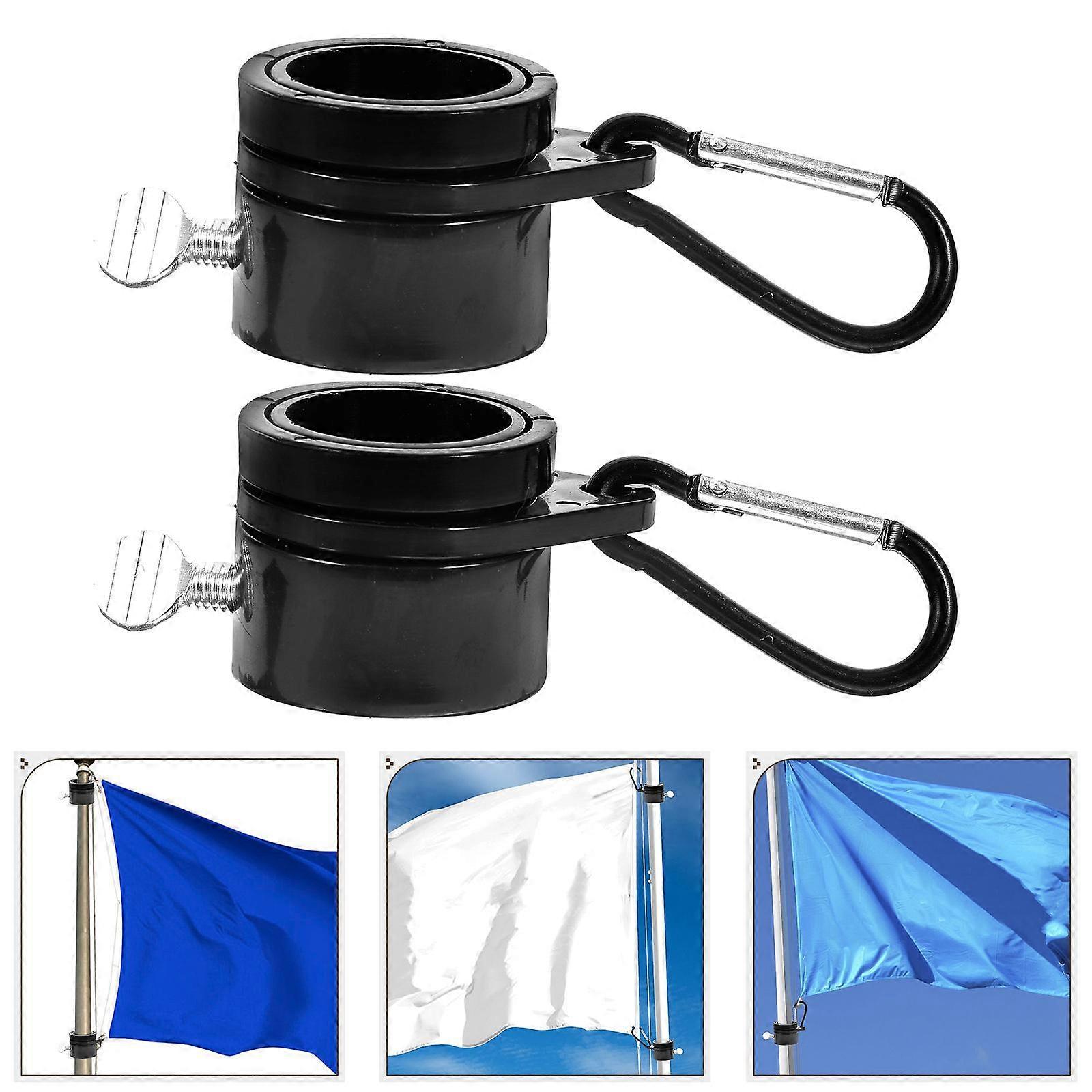 Flag Holder Ring Pole Kit Clip Hole Clips Mounting Parts Rotating Flagpole Flog