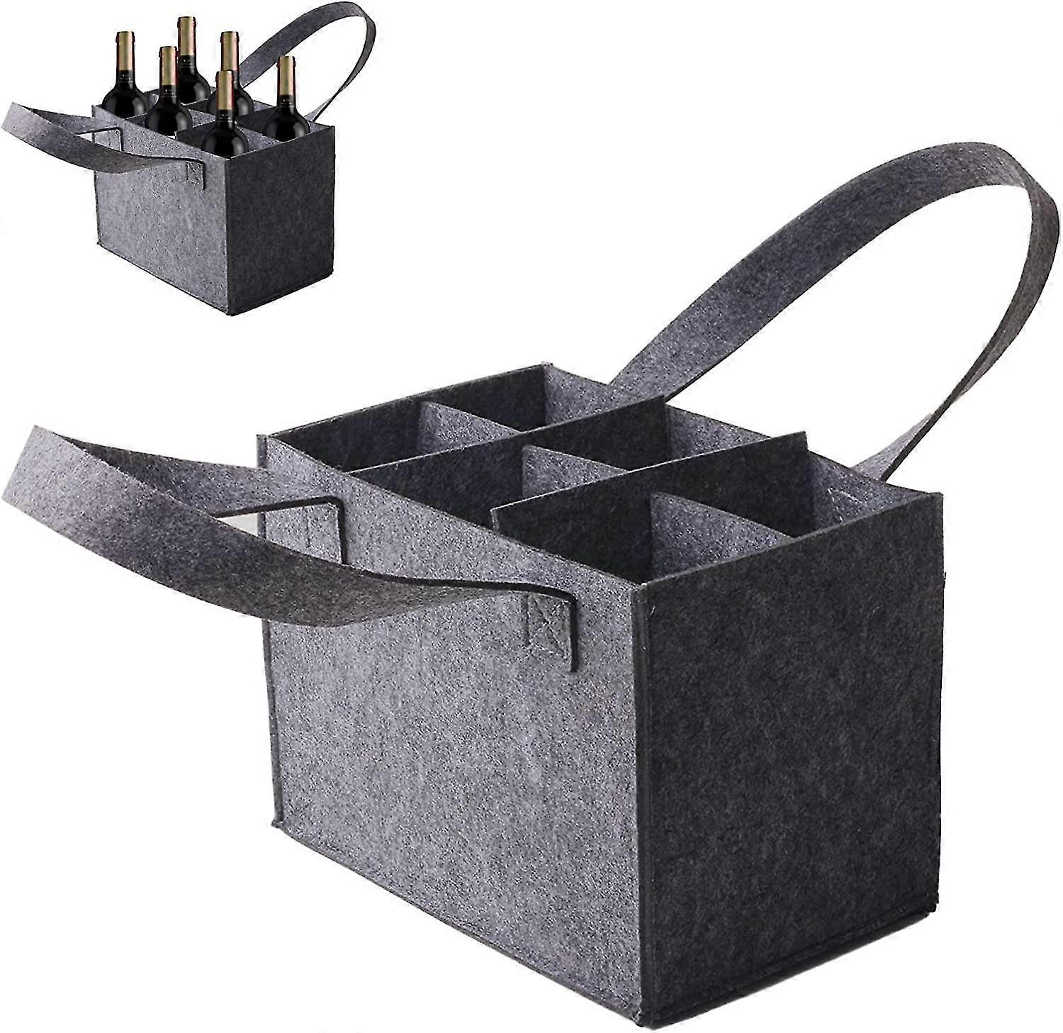 Bottle Bag Felt 6 Bottles Bottle Carrier Felt Bag Washable Reusable